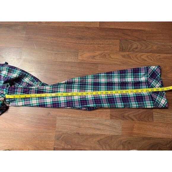 Womens Victoria’s‎ Secret Pajama Pants M Blue Pink Plaid Flannel Pjs Pockets - Picture 8 of 10